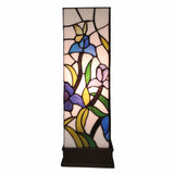 18" Tiffany Style Floral Dark Brown Base Table Lamp - Homeroots