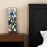 18" Tiffany Style Floral Dark Brown Base Table Lamp - Homeroots