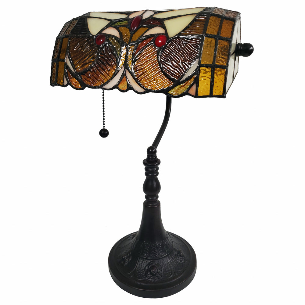 19" Dark Brown Candlestick Table Lamp With Beige Dome Shade - Homeroots - Flyclothing LLC
