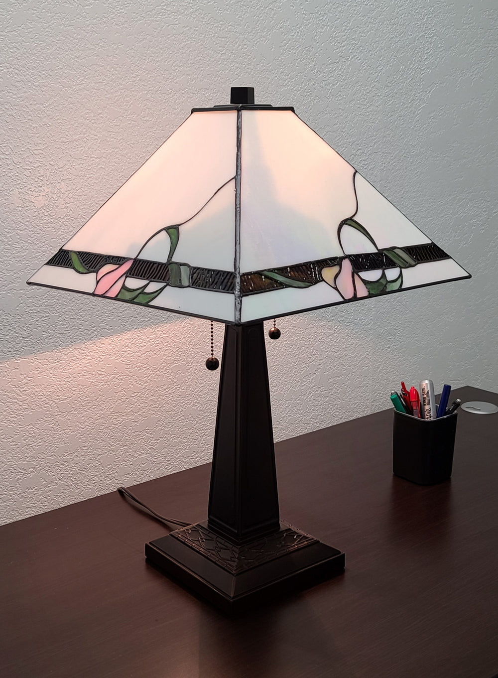 22" Dark Brown Metal Two Light Candlestick Table Lamp With Ivory Shade - Homeroots - Flyclothing LLC