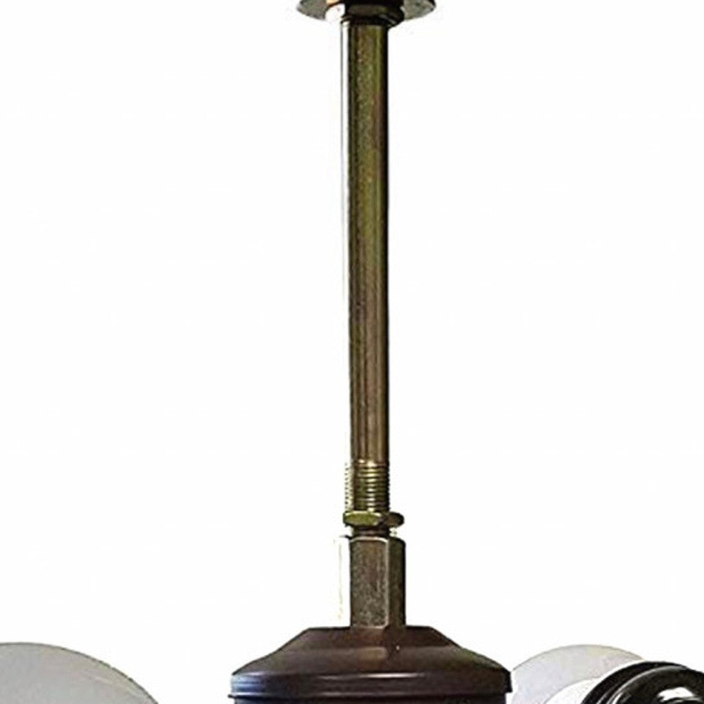 22" Dark Brown Metal Two Light Candlestick Table Lamp With Ivory Shade - Homeroots - Flyclothing LLC
