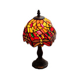 15" Dark Brown Metal Candlestick Table Lamp With Red and Black Novelty Shade - Homeroots - Flyclothing LLC