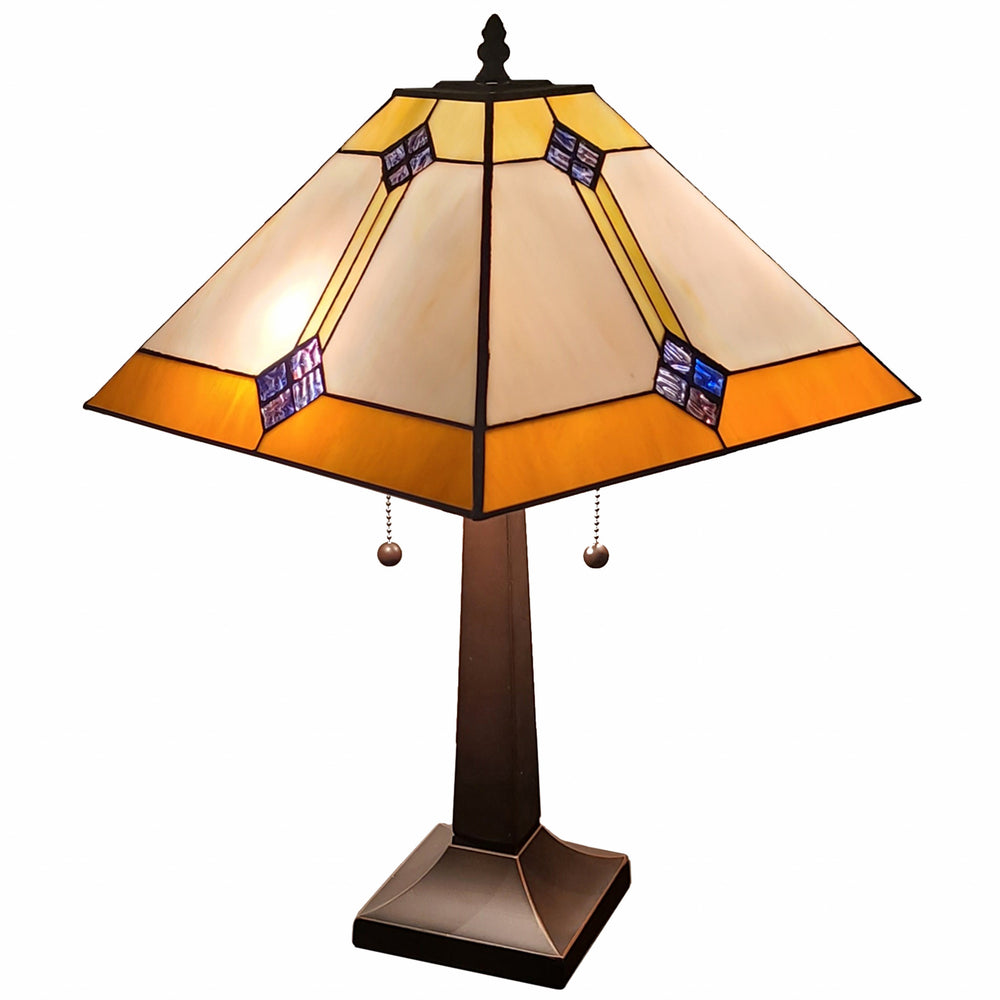 21" Dark Brown Metal Two Light Candlestick Table Lamp With Beige Shade - Homeroots - Flyclothing LLC