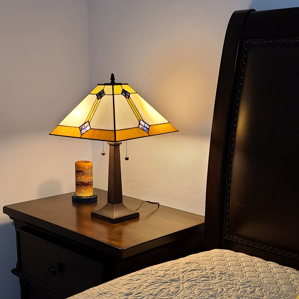 21" Dark Brown Metal Two Light Candlestick Table Lamp With Beige Shade - Homeroots - Flyclothing LLC
