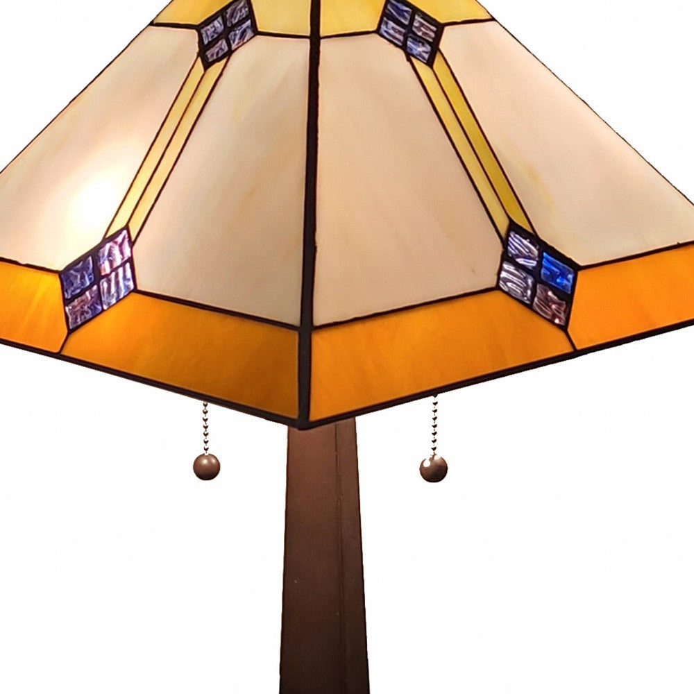 21" Dark Brown Metal Two Light Candlestick Table Lamp With Beige Shade - Homeroots - Flyclothing LLC