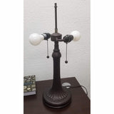 23" Dark Brown Metal Two Light Candlestick Table Lamp With White Shade - Homeroots - Flyclothing LLC