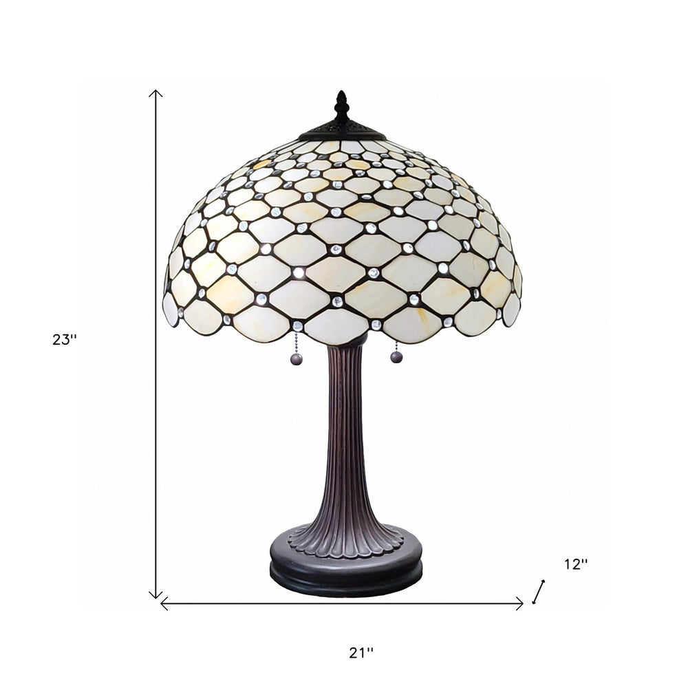 23" Dark Brown Metal Two Light Candlestick Table Lamp With White Shade - Homeroots - Flyclothing LLC