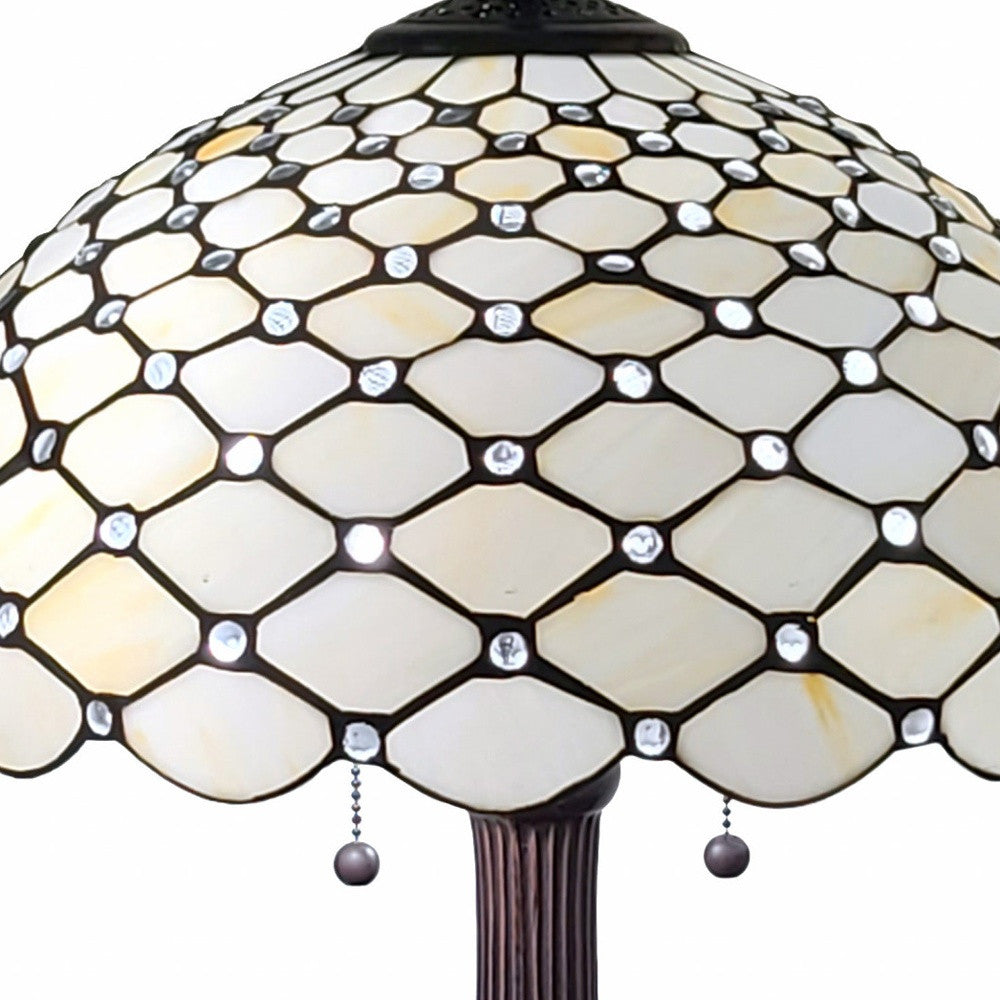 23" Dark Brown Metal Two Light Candlestick Table Lamp With White Shade - Homeroots - Flyclothing LLC