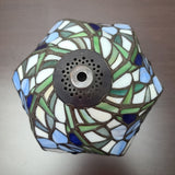 15" Dark Brown Metal Candlestick Table Lamp With Blue Dome Shade - Homeroots - Flyclothing LLC