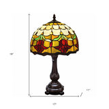 19" Dark Brown Metal Candlestick Table Lamp With Orange Dome Shade - Homeroots - Flyclothing LLC