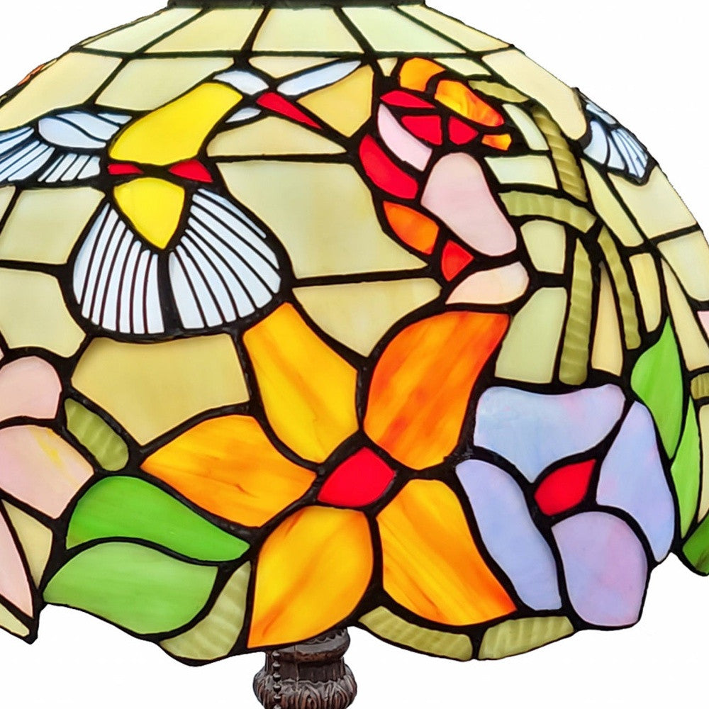 19" Dark Brown Metal Candlestick Table Lamp With Ivory Dome Shade - Homeroots - Flyclothing LLC