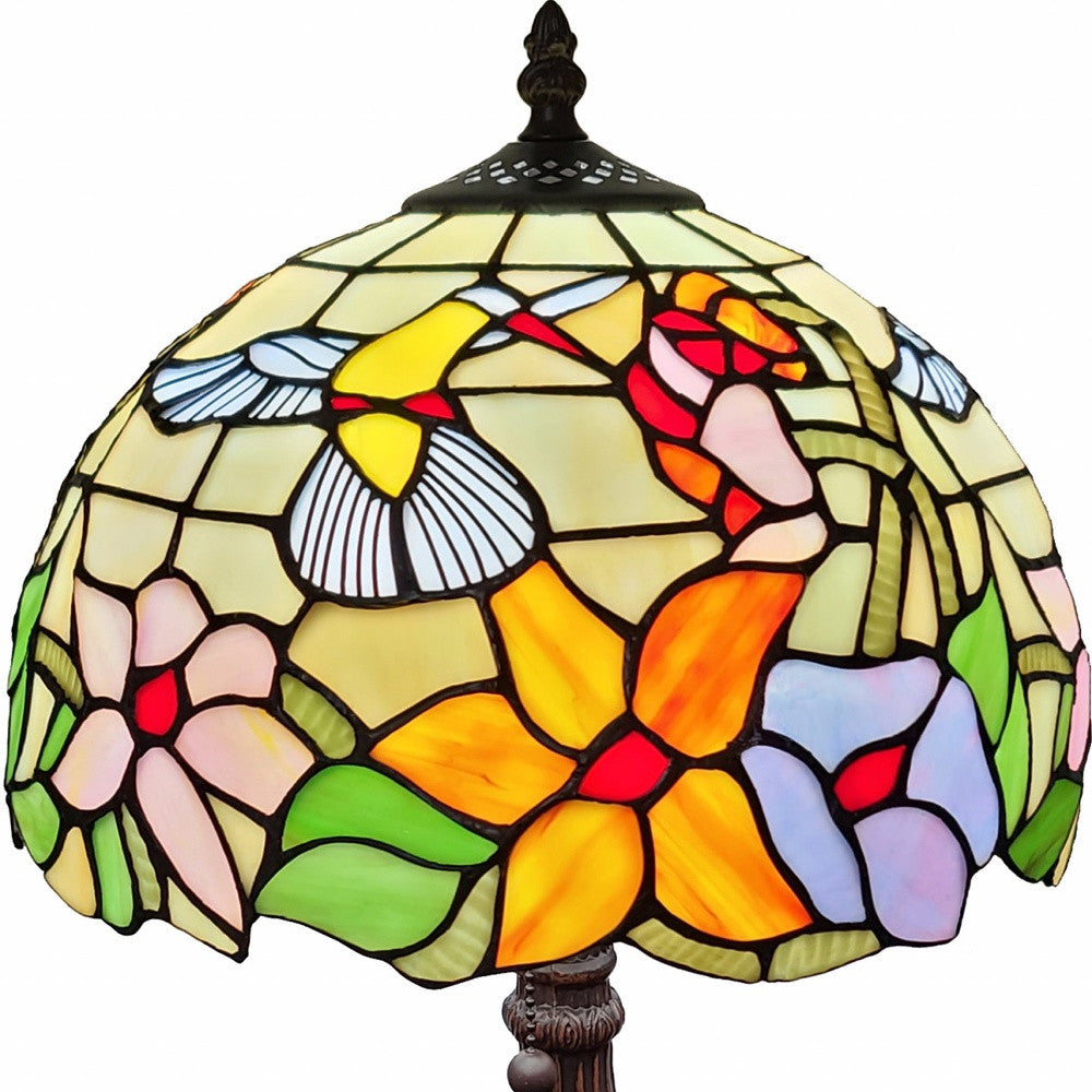 19" Dark Brown Metal Candlestick Table Lamp With Ivory Dome Shade - Homeroots - Flyclothing LLC