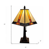 15" Dark Brown Metal Candlestick Table Lamp With Beige Empire Shade - Homeroots - Flyclothing LLC