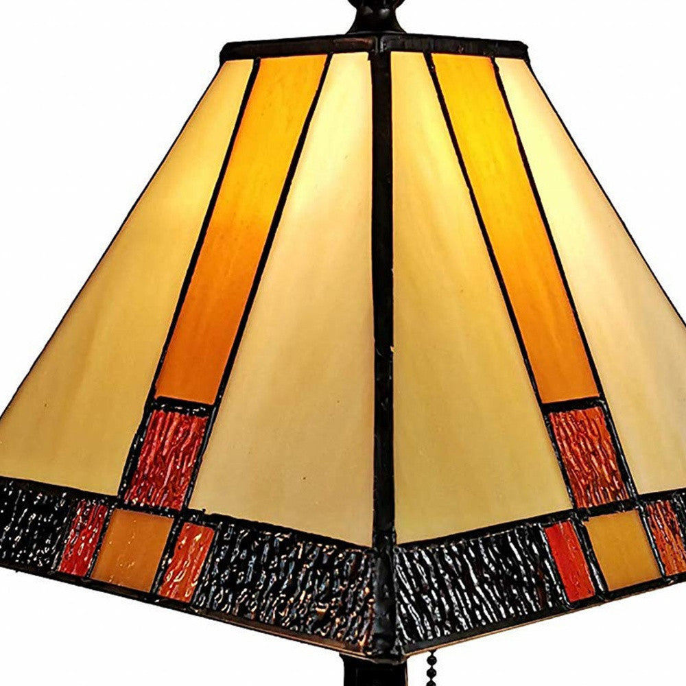 15" Dark Brown Metal Candlestick Table Lamp With Beige Empire Shade - Homeroots - Flyclothing LLC