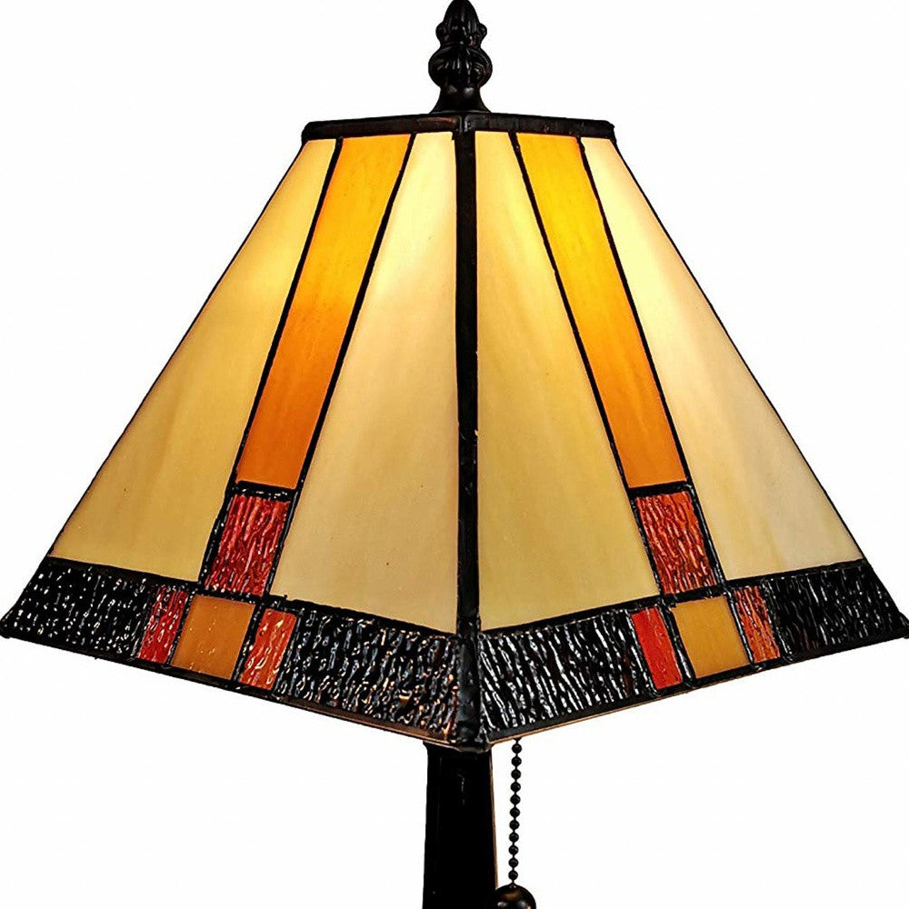 15" Dark Brown Metal Candlestick Table Lamp With Beige Empire Shade - Homeroots - Flyclothing LLC