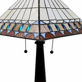 22" Dark Brown Metal Two Light Candlestick Table Lamp With Off White Empire Shade - Homeroots - Flyclothing LLC