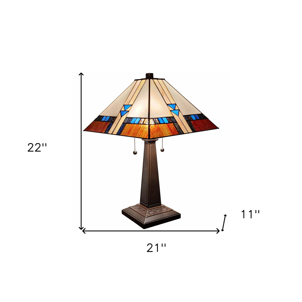 22" Dark Brown Metal Two Light Candlestick Table Lamp With Off White Empire Shade - Homeroots - Flyclothing LLC