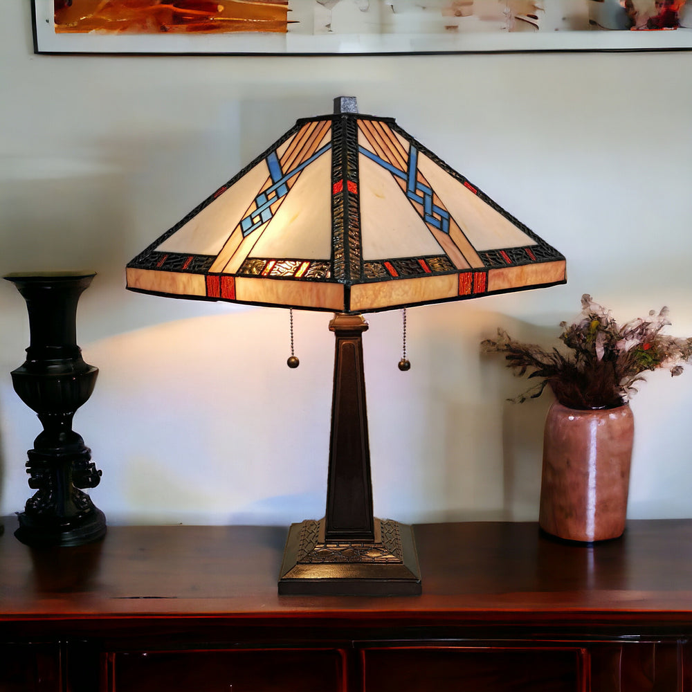 22" Dark Brown Metal Two Light Candlestick Table Lamp With Off White Empire Shade - Homeroots - Flyclothing LLC