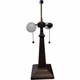 22" Dark Brown Metal Two Light Candlestick Table Lamp With Off White Empire Shade - Homeroots - Flyclothing LLC