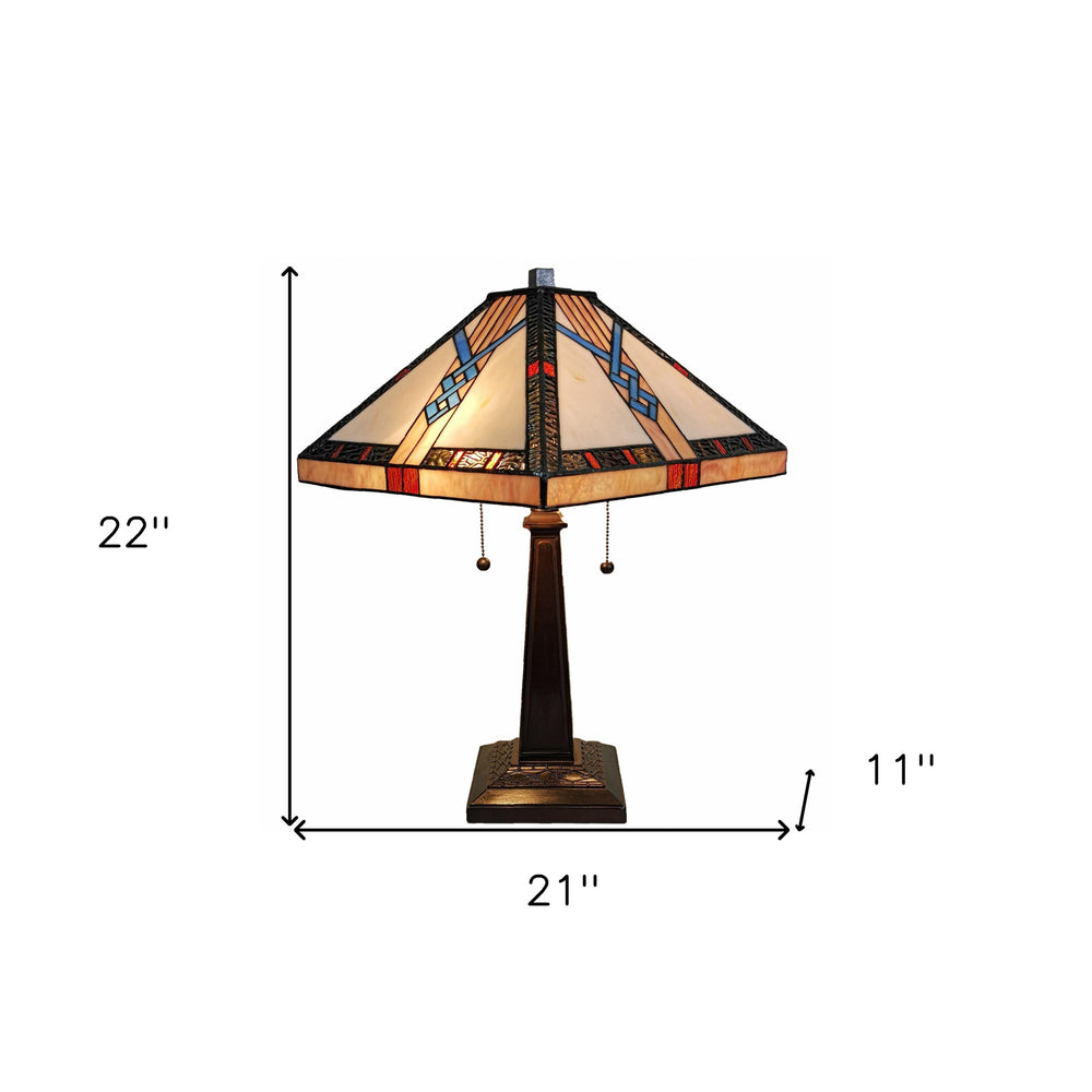 22" Dark Brown Metal Two Light Candlestick Table Lamp With Off White Empire Shade - Homeroots - Flyclothing LLC