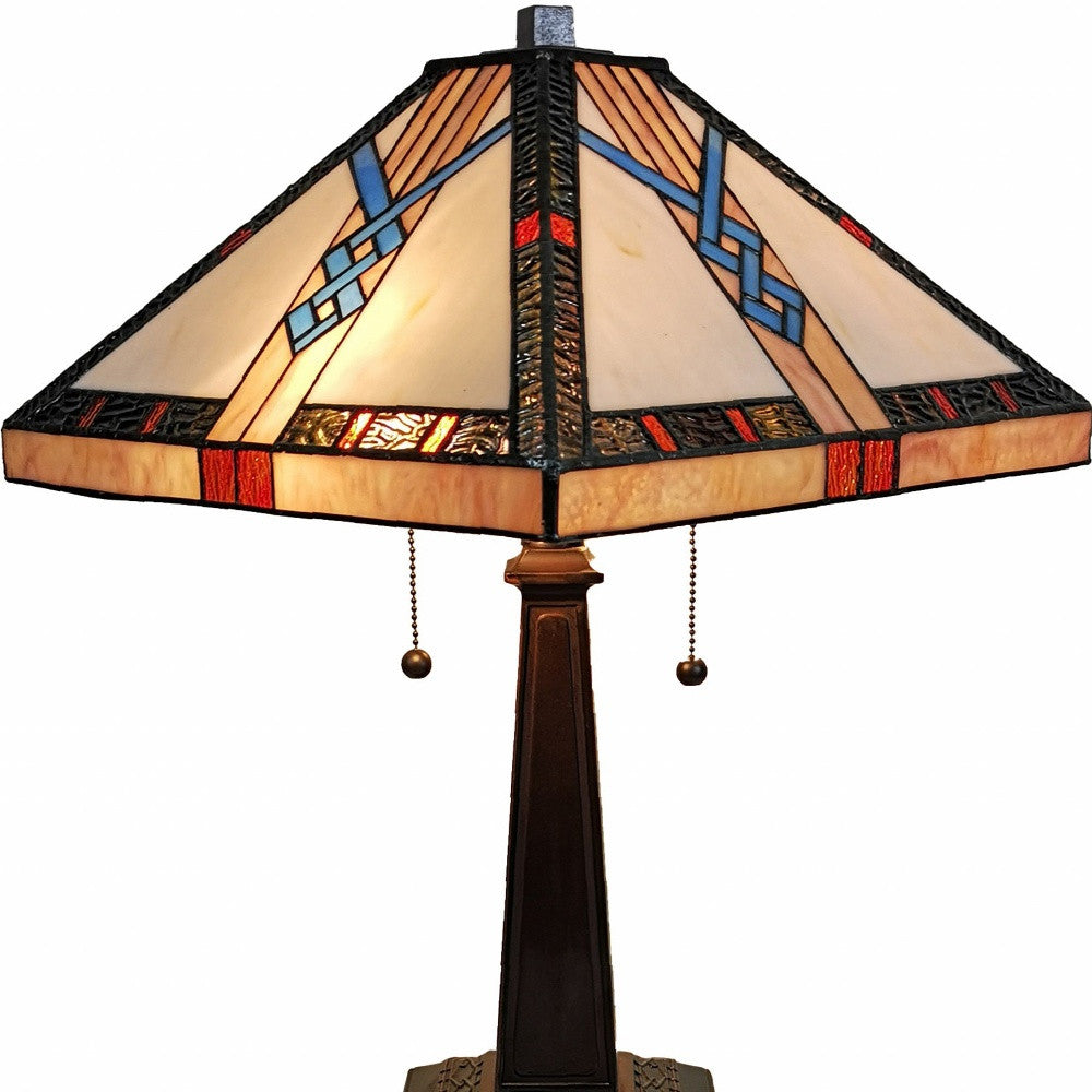 22" Dark Brown Metal Two Light Candlestick Table Lamp With Off White Empire Shade - Homeroots - Flyclothing LLC