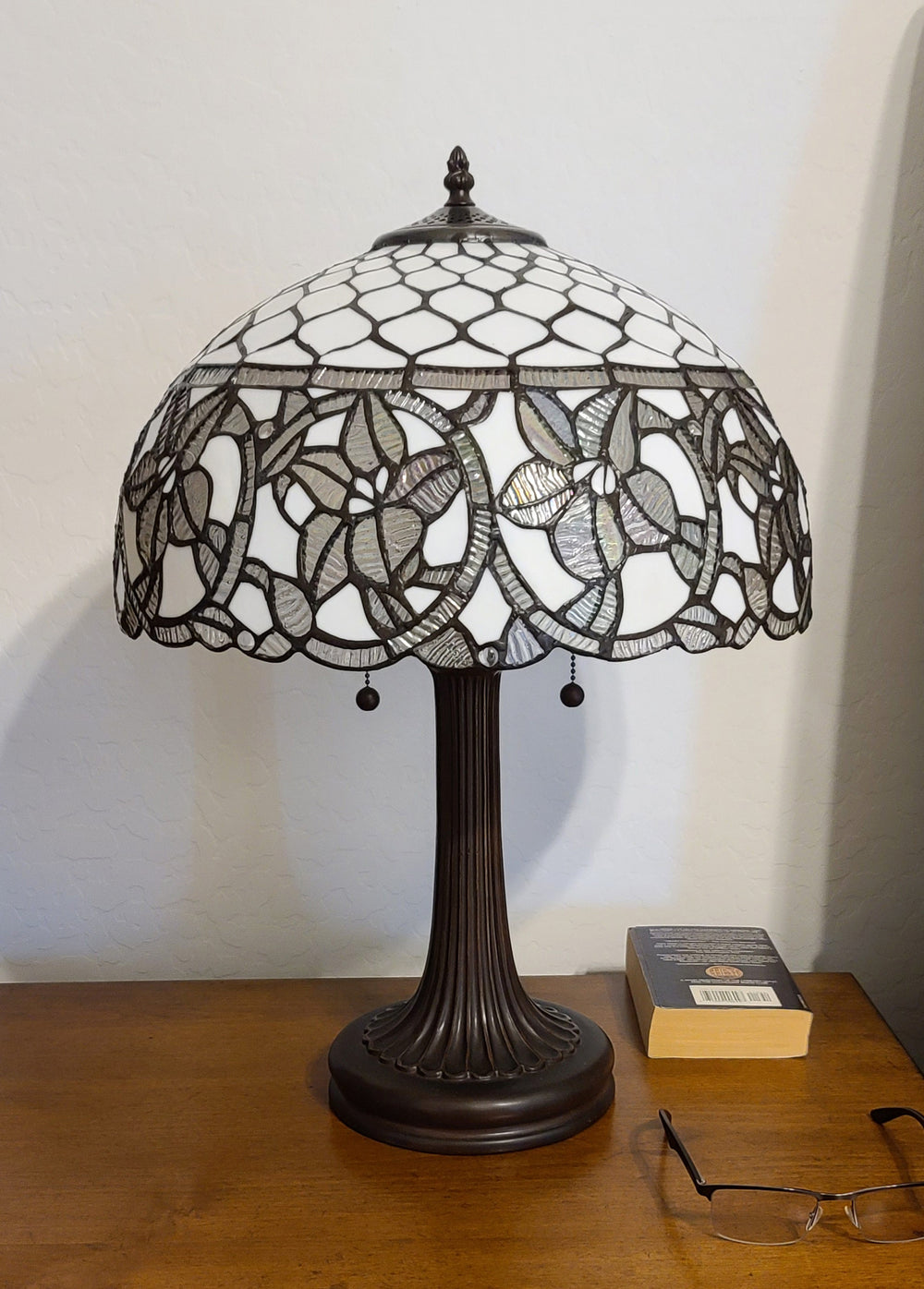 23" Dark Brown Metal Two Light Candlestick Table Lamp With White Shade - Homeroots - Flyclothing LLC
