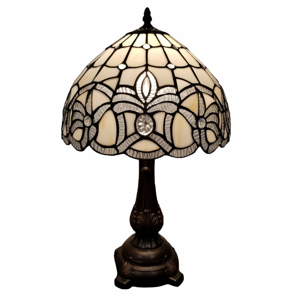 19" Dark Brown Metal Candlestick Table Lamp With White Dome Shade - Homeroots - Flyclothing LLC