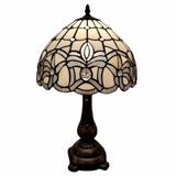19" Dark Brown Metal Candlestick Table Lamp With White Dome Shade - Homeroots - Flyclothing LLC