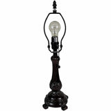 19" Dark Brown Metal Candlestick Table Lamp With White Dome Shade - Homeroots - Flyclothing LLC