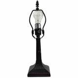 15" Dark Brown Metal Candlestick Table Lamp With Green Empire Shade - Homeroots - Flyclothing LLC