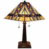22" Dark Brown Metal Two Light Candlestick Table Lamp With Blue Empire Shade - Homeroots - Flyclothing LLC
