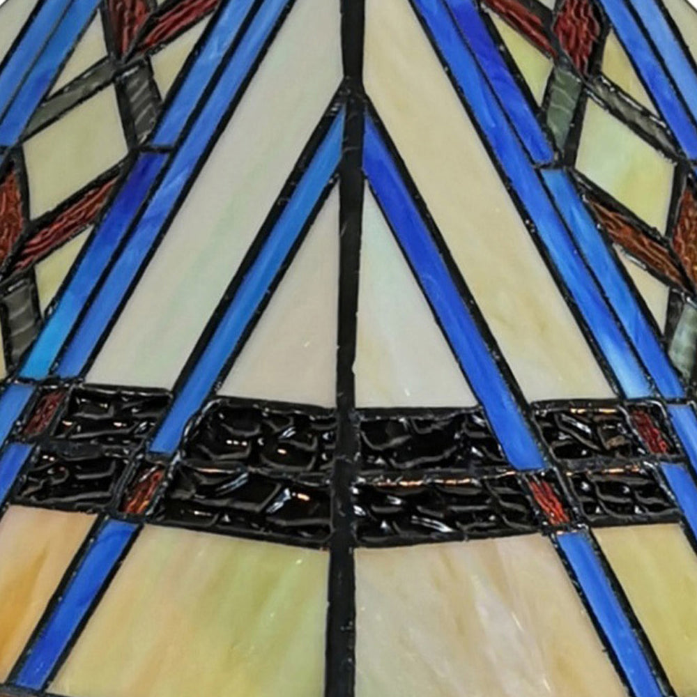 22" Dark Brown Metal Two Light Candlestick Table Lamp With Blue Empire Shade - Homeroots - Flyclothing LLC