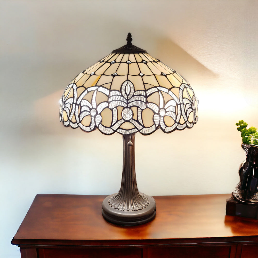 23" Dark Brown Metal Two Light Candlestick Table Lamp With White Shade - Homeroots - Flyclothing LLC