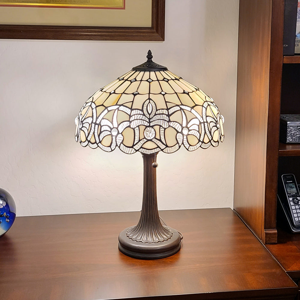 23" Dark Brown Metal Two Light Candlestick Table Lamp With White Shade - Homeroots - Flyclothing LLC