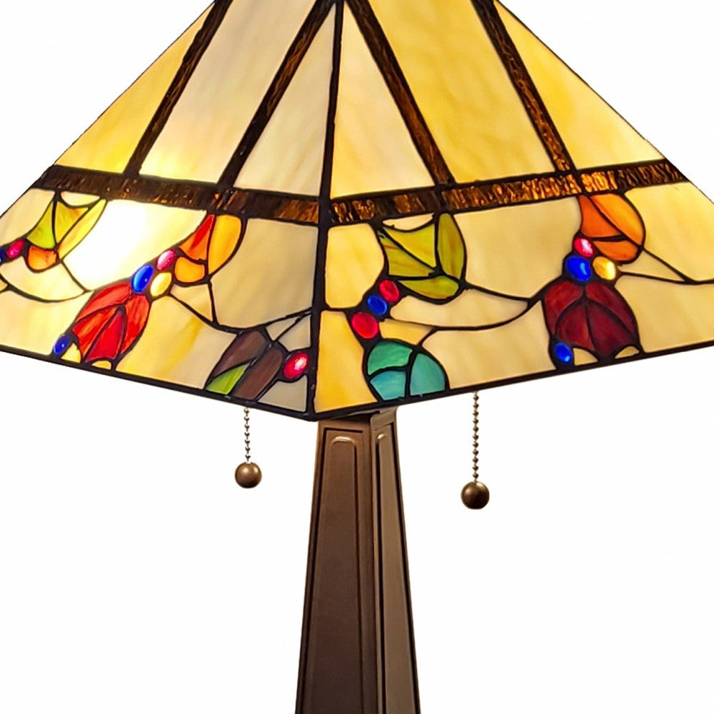 22" Dark Brown Metal Two Light Candlestick Table Lamp With White Shade - Homeroots - Flyclothing LLC