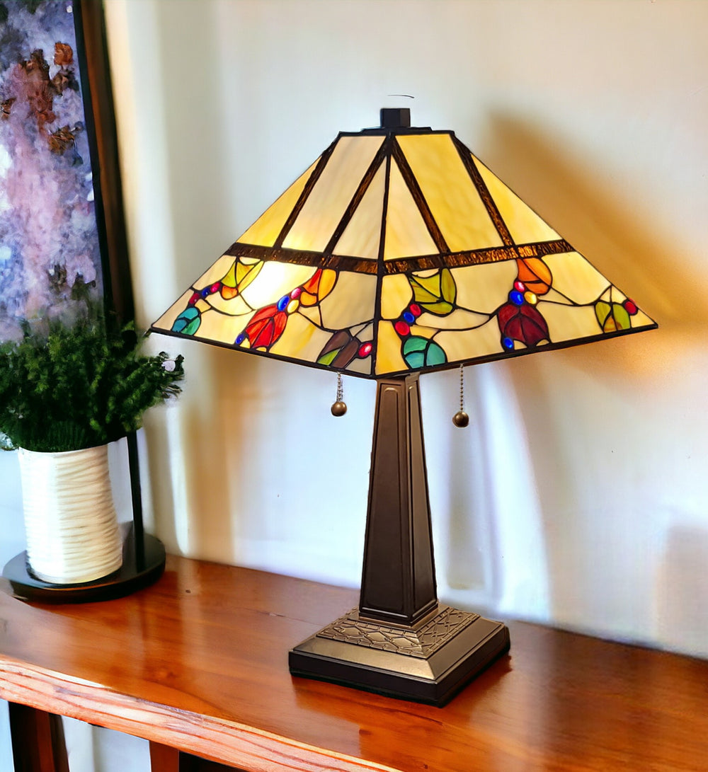 22" Dark Brown Metal Two Light Candlestick Table Lamp With White Shade - Homeroots - Flyclothing LLC