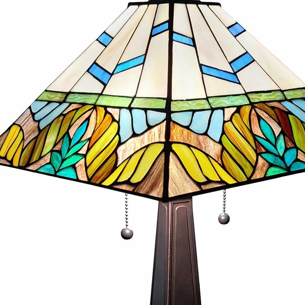 22" Dark Brown Metal Two Light Candlestick Table Lamp With White Shade - Homeroots - Flyclothing LLC