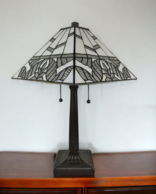 22" Dark Brown Metal Two Light Candlestick Table Lamp With White Shade - Homeroots