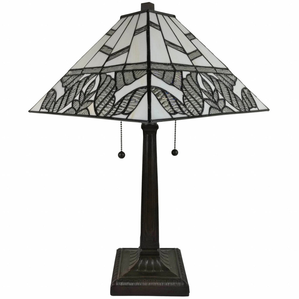 22" Dark Brown Metal Two Light Candlestick Table Lamp With White Shade - Homeroots - Flyclothing LLC