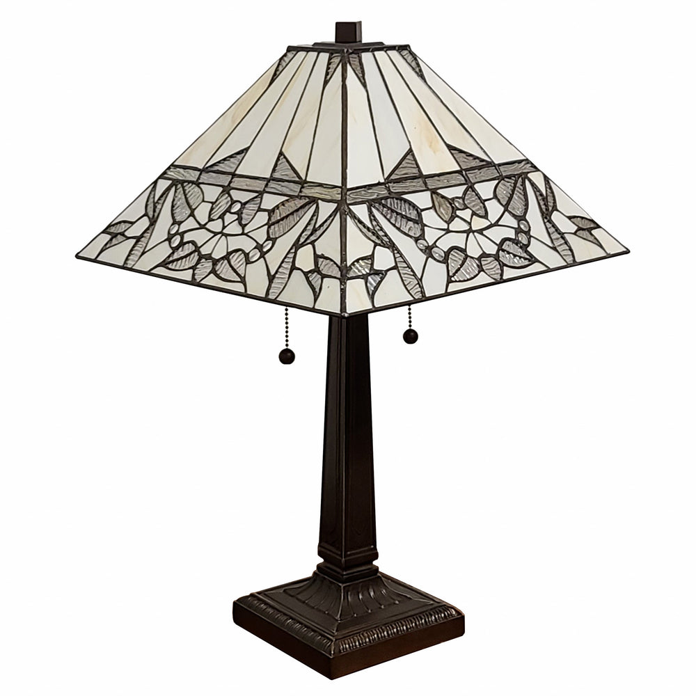 22" Dark Brown Metal Two Light Candlestick Table Lamp With White Shade - Homeroots - Flyclothing LLC