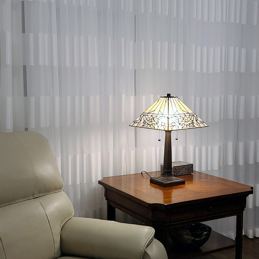 22" Dark Brown Metal Two Light Candlestick Table Lamp With White Shade - Homeroots - Flyclothing LLC