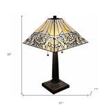 22" Dark Brown Metal Two Light Candlestick Table Lamp With White Shade - Homeroots - Flyclothing LLC