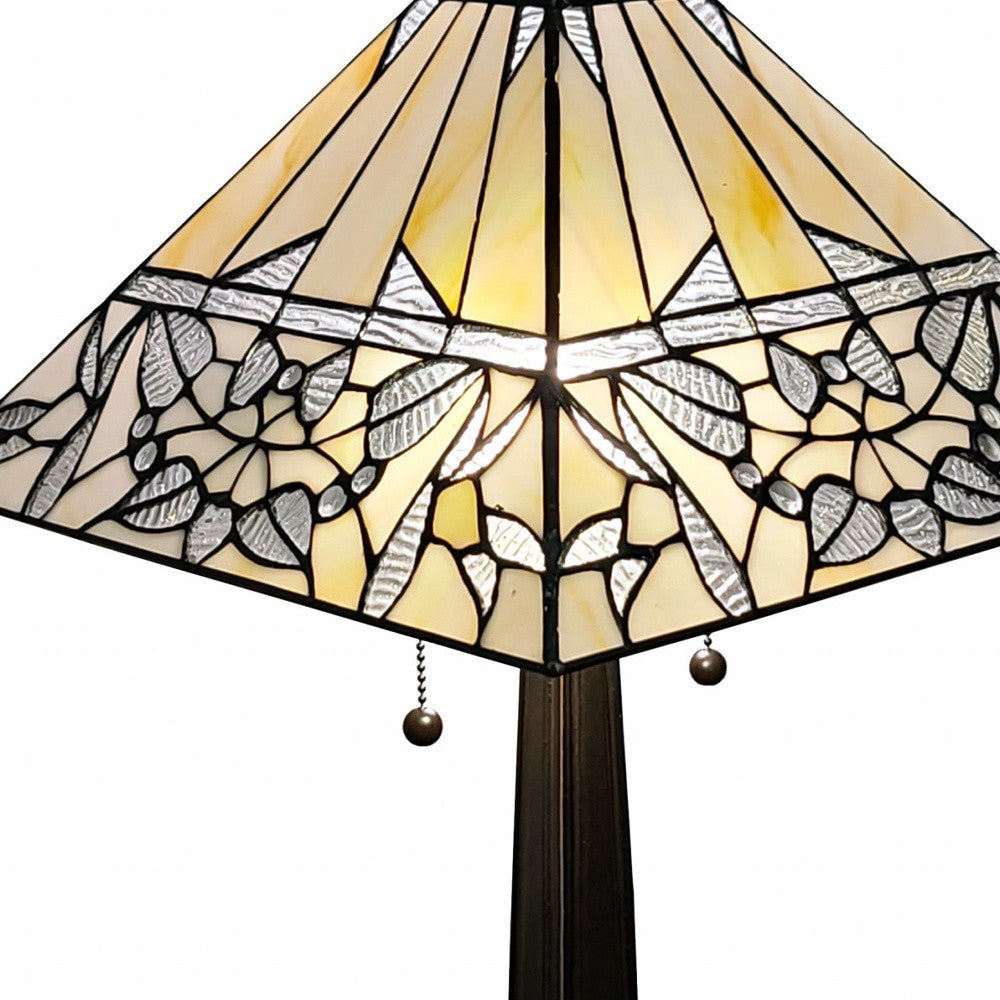 22" Dark Brown Metal Two Light Candlestick Table Lamp With White Shade - Homeroots - Flyclothing LLC