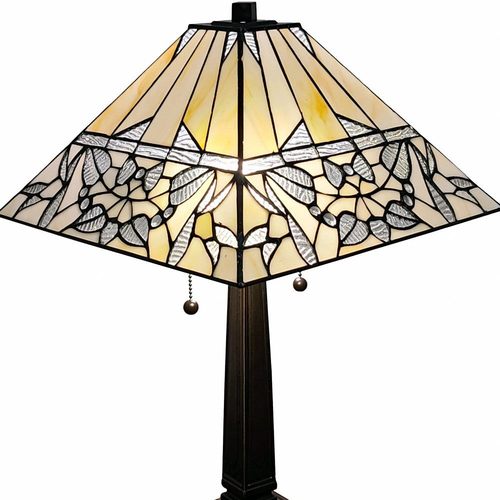 22" Dark Brown Metal Two Light Candlestick Table Lamp With White Shade - Homeroots - Flyclothing LLC