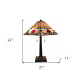 22" Dark Brown Metal Two Light Candlestick Table Lamp With White Empire Shade - Homeroots - Flyclothing LLC