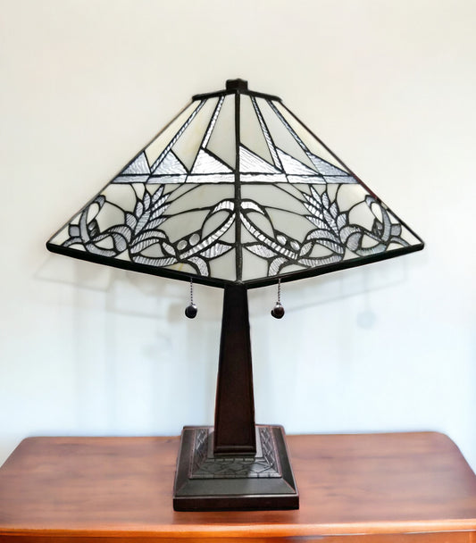 22" Dark Brown Metal Two Light Candlestick Table Lamp With White Empire Shade - Homeroots