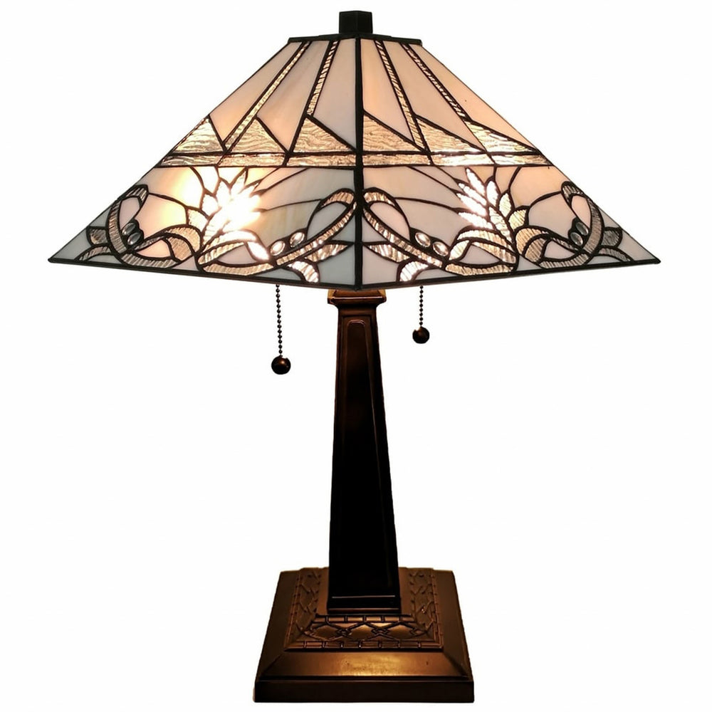 22" Dark Brown Metal Two Light Candlestick Table Lamp With White Empire Shade - Homeroots - Flyclothing LLC