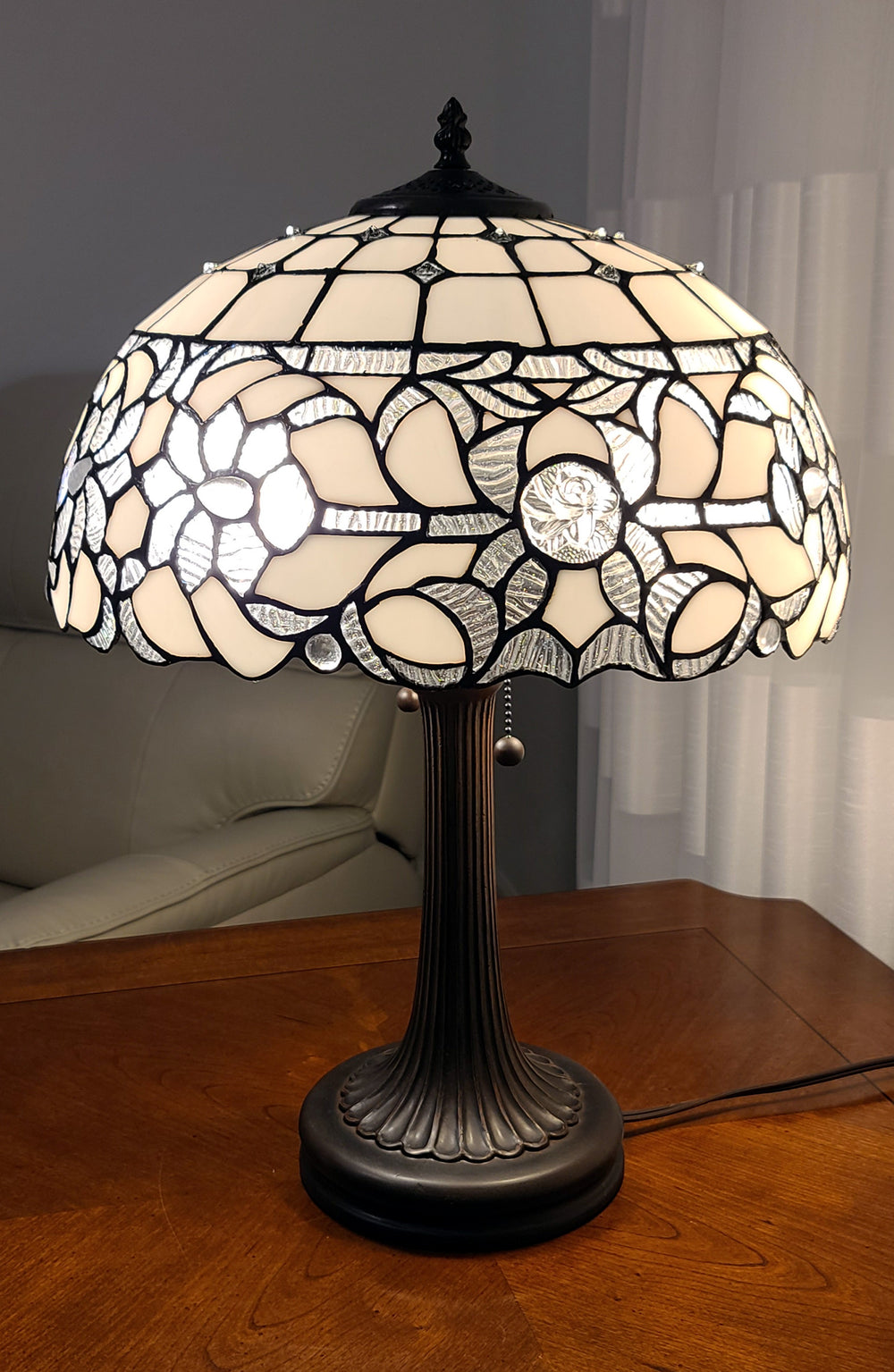23" Dark Brown Metal Two Light Candlestick Table Lamp With White Shade - Homeroots - Flyclothing LLC