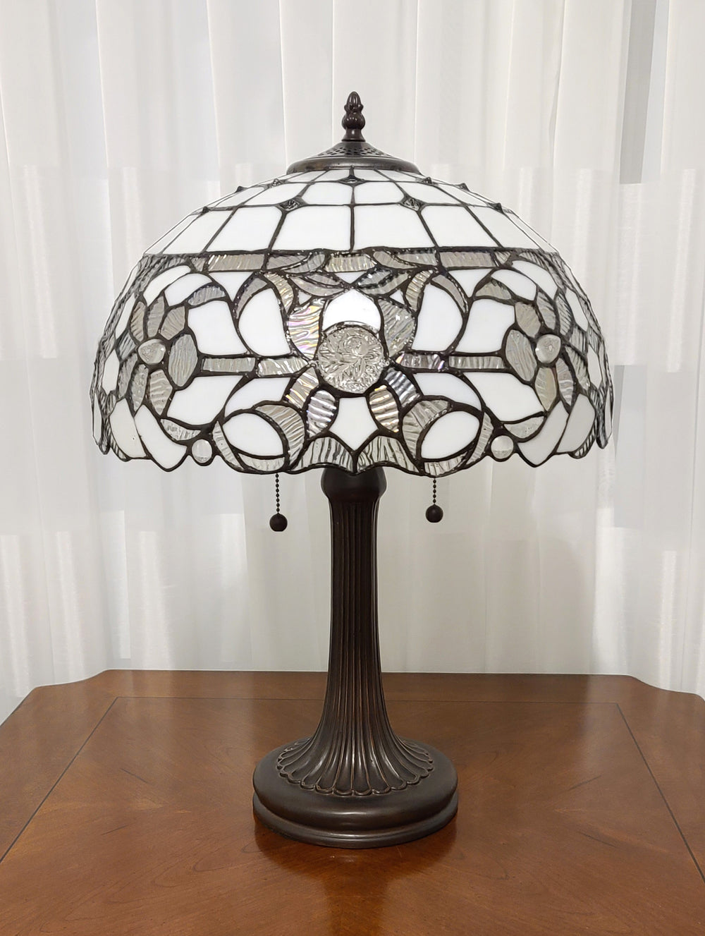 23" Dark Brown Metal Two Light Candlestick Table Lamp With White Shade - Homeroots - Flyclothing LLC