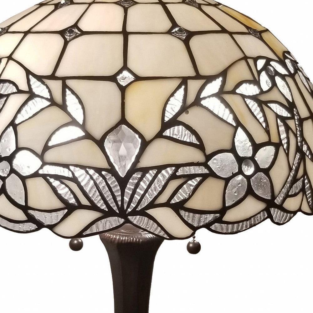 23" Dark Brown Metal Two Light Candlestick Table Lamp With White Shade - Homeroots - Flyclothing LLC